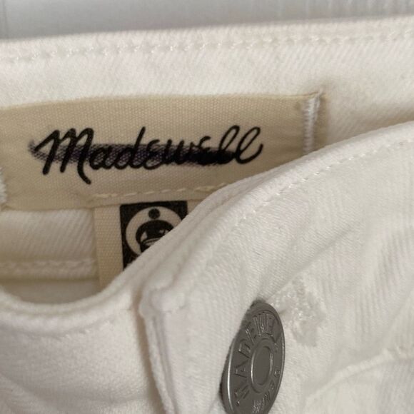 Madewell The Curvy Emmett Wide-Leg Jeans in Tile White: Welt Pocket Edition Whit - Picture 8 of 12